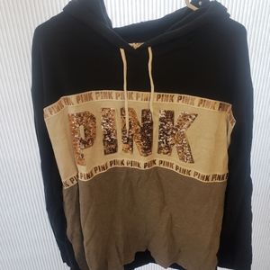 PINK logo sparkle hoodie